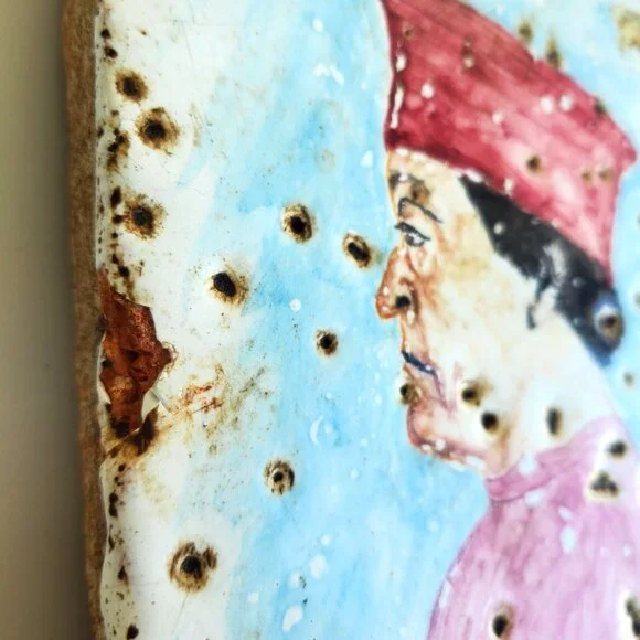 Duke de Montefelto Portrait Copy Hand-Painted Ceramic Tile - Picture 8 of 13